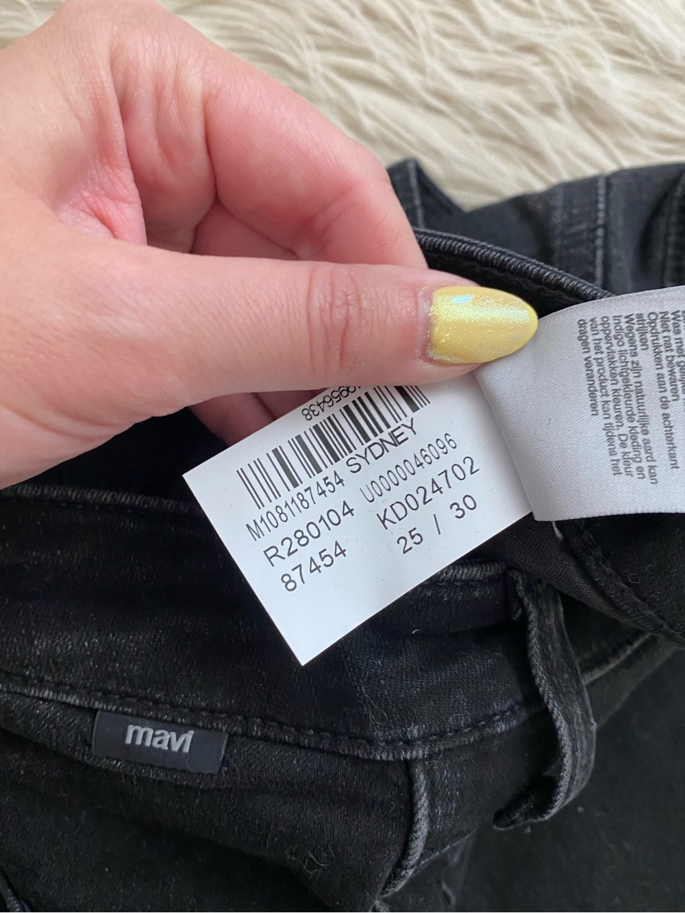 Mavi Sydney Wide Leg Flare Jeans High Rise Black Smoked Brushed Feather Blue 25 - Picture 10 of 12